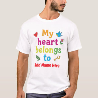 Schattige kleurrijk gepersonaliseerd ontwerp voor t-shirt