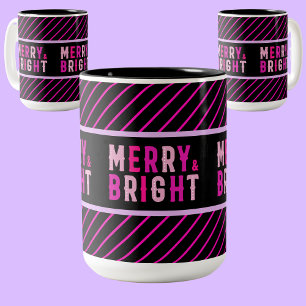 Schattige Kleurrijk Gestreept Patroon, Kerstmisgif Tweekleurige Koffiemok