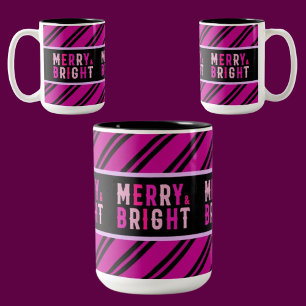 Schattige Kleurrijk Gestreept Patroon, Kerstmisgif Tweekleurige Koffiemok