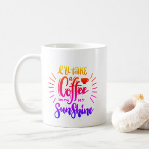 Schattige Kleurrijk Ik neem een kop koffie met mij