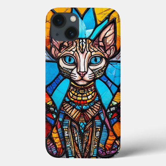 Schattige kleurrijk kattenglas Case-Mate iPhone case (Achterkant)