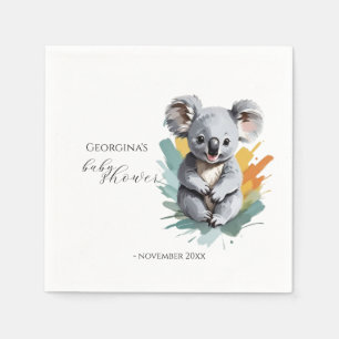 Schattige kleurrijk Koala Baby shower Servet