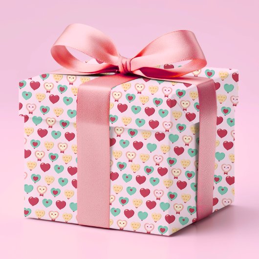 Schattige Kleurrijk Modern Love Heart Pattern Cadeaupapier