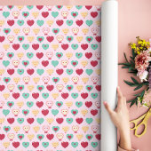 Schattige Kleurrijk Modern Love Heart Pattern Cadeaupapier
