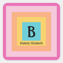 Schattige & Kleurrijk Monogram Letternaam Girly Fu