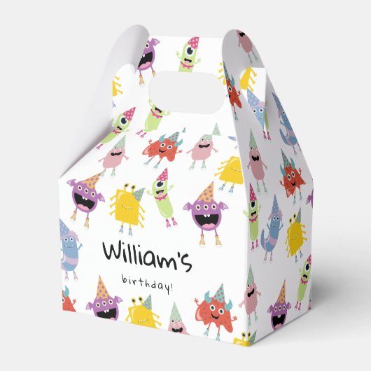 Schattige kleurrijk Monsters Grappig Kids Verjaard Bedankdoosjes (Voorkant Zijde)