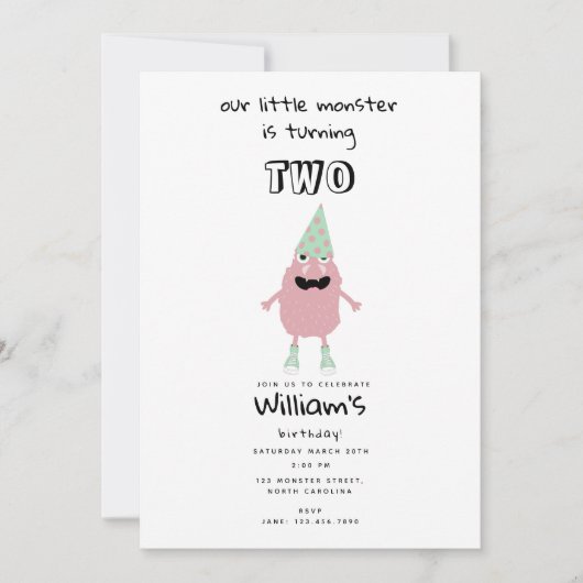 Schattige kleurrijk Monsters Grappig Kids Verjaard Kaart (Voorkant)