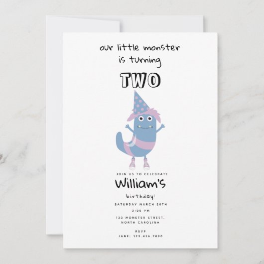 Schattige kleurrijk Monsters Grappig Kids Verjaard Kaart (Voorkant)