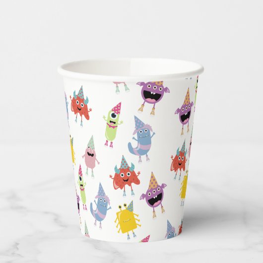 Schattige kleurrijk Monsters Grappig Kids Verjaard Papieren Bekers (Links)