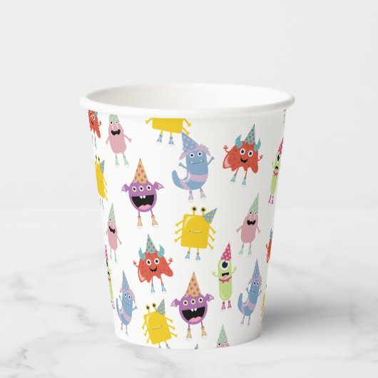 Schattige kleurrijk Monsters Grappig Kids Verjaard Papieren Bekers (Voorkant)