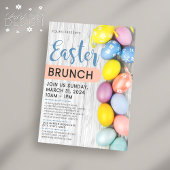 Schattige kleurrijk paaseieren paasbrunch event flyer