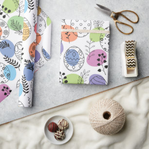 Schattige kleurrijk paaseierpatroon cadeaupapier