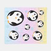 Schattige kleurrijk pastel pinguïn gradiëntpatroon fleece deken (Voorkant (Horizontaal))