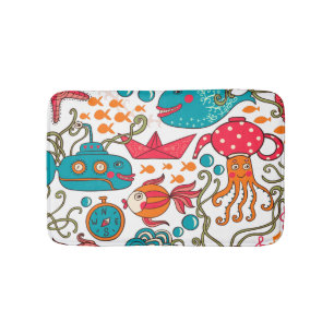 Schattige kleurrijk See-Life illustratiepatroon 2a Badmat