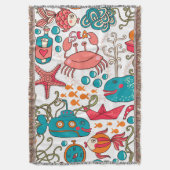 Schattige kleurrijk See-Life illustratiepatroon 2a Deken (Voorkant Verticaal)