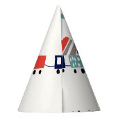 Schattige, kleurrijk treinennaadloos patroon. feesthoedjes (Achterkant)