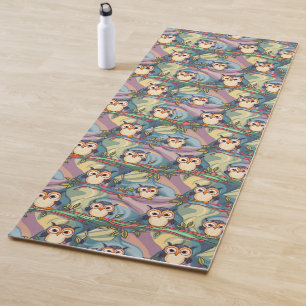 Schattige kleurrijk uil patroon yogamat