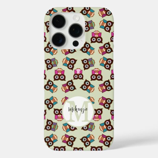 Schattige Kleurrijk Uilenpatroon Kies Kleur Case-Mate iPhone Case (Achterkant)