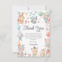 Schattige kleurrijk Woodland Animals verjaardagsfe