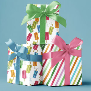 Schattige kleurrijk zomerpakijspatroon inpakpapier vel