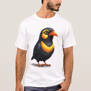 Schattige Kleurrijke 3D Cartoon Vogel T-shirt