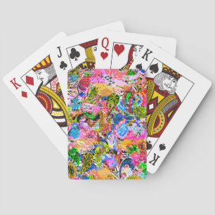 Schattige kleurrijke abstracte gemengde paisley bl speelkaarten