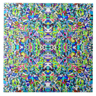 Schattige kleurrijke abstracte schilderij tegeltje