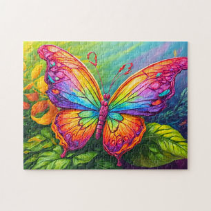 Schattige Kleurrijke Artistieke Vlinder Kunst Legpuzzel