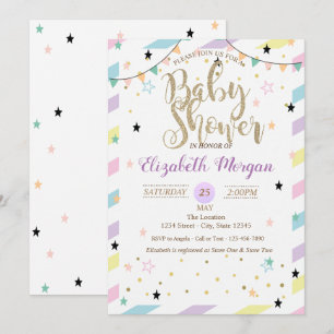 Schattige kleurrijke Baby shower Kaart