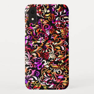 Schattige kleurrijke bloempatronen iPhone XR hoesje