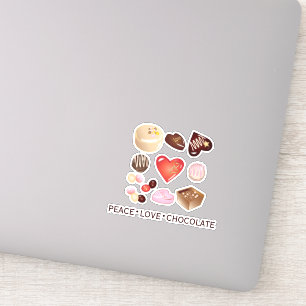 Schattige Kleurrijke Chocolade Hartjes Snoep Sticker