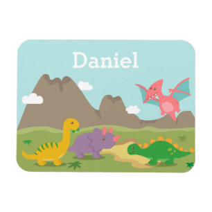 Schattige kleurrijke dinosauriërs voor kleine kind magneet