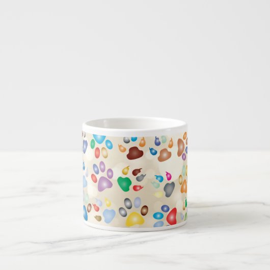 Schattige kleurrijke dog schilders, Bokeh Espresso Kop (Voorkant)