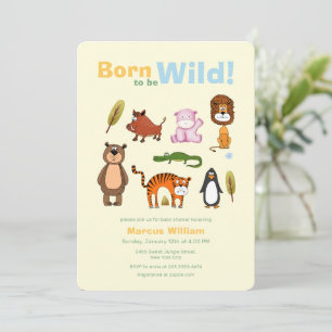 Schattige Kleurrijke Geboren Om Wild Te Zijn Safar Kaart