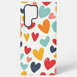Schattige Kleurrijke Hartjes Doodle Romantisch Samsung Galaxy Hoesje