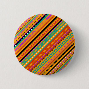Schattige kleurrijke inheemse Azteekse patronen on Ronde Button 5,7 Cm