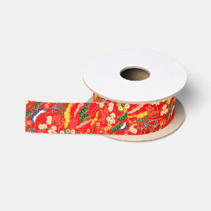 Schattige kleurrijke Japanse bloemmotieven Lint