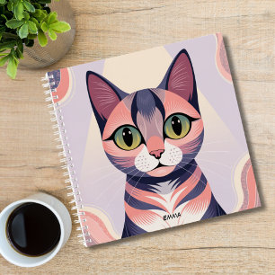 Schattige Kleurrijke Kat, Leuk Chic, Op Maat Notitieboek