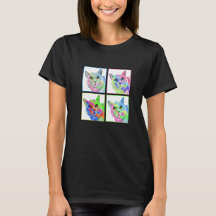 Schattige & Kleurrijke Kat Zanderige Familie Portr T-shirt