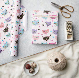 Schattige Kleurrijke Katten Cadeaupapier