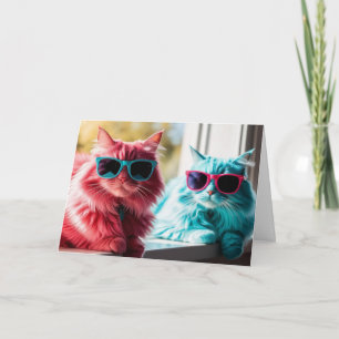 Schattige Kleurrijke Katten Groet Kaart