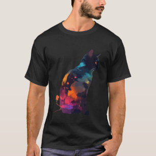 Schattige Kleurrijke Kattenkunst Aquarel Liefhebbe T-shirt