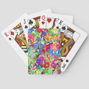 Schattige kleurrijke magische bloemen pokerkaarten