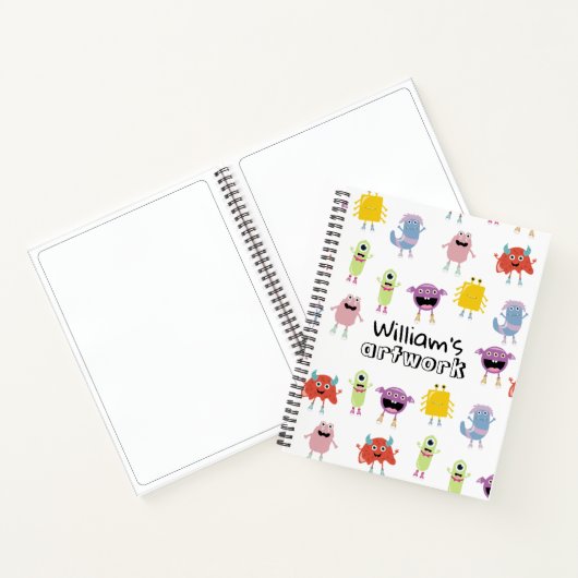 Schattige Kleurrijke Monsters Grappige Kinderen Ku Notitieboek (Binnen)