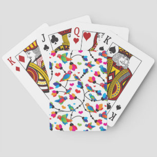 schattige kleurrijke papegaai vogel pokerkaarten