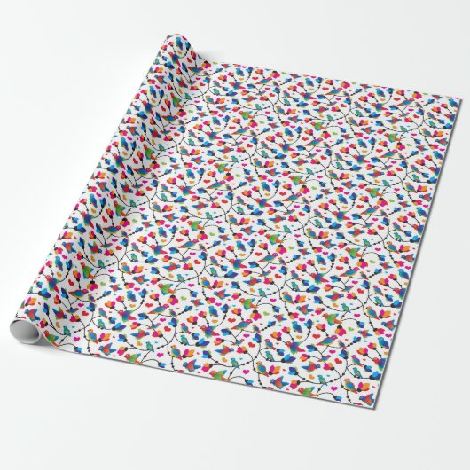 schattige, kleurrijke papegaaivogel cadeaupapier (Uitgerold)