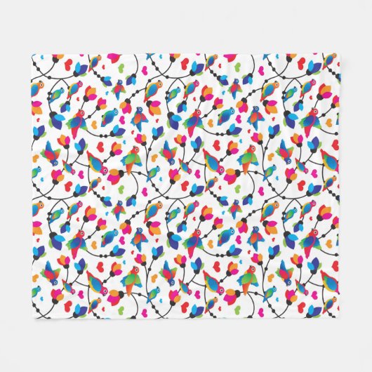 schattige, kleurrijke papegaaivogel fleece deken (Voorkant (Horizontaal))