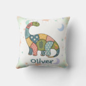 Schattige Kleurrijke Patchwork Dinosaurus Kussen (Achterkant)