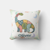 Schattige Kleurrijke Patchwork Dinosaurus Kussen (Voorkant)