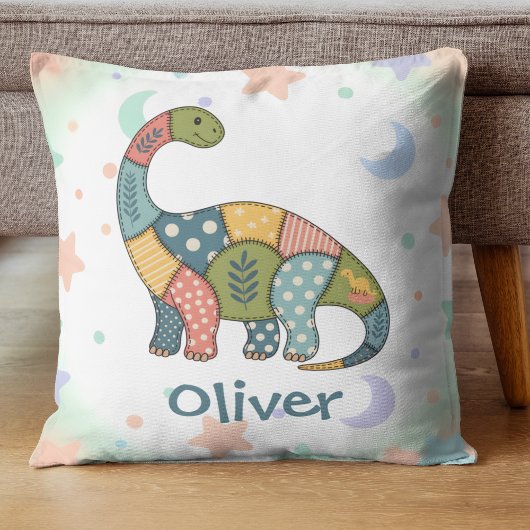 Schattige Kleurrijke Patchwork Dinosaurus Kussen